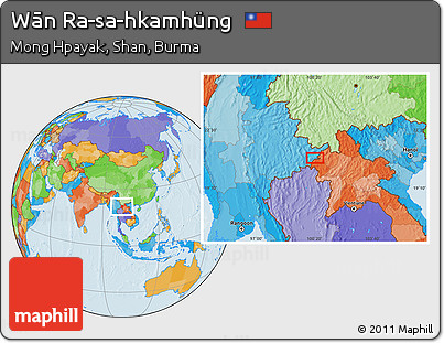 Political Location Map of Wān Ra-sa-hkamhüng