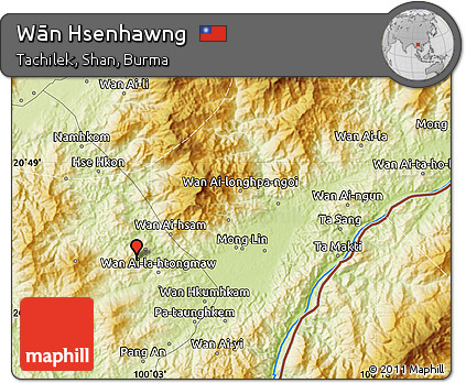 Physical Map of Wān Hsenhawng