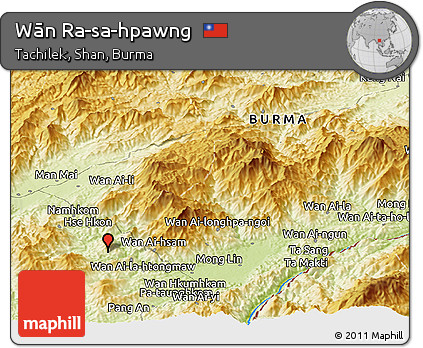 Physical Panoramic Map of Wān Ra-sa-hpawng