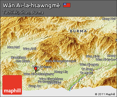 Physical Panoramic Map of Wān Ai-la-hsawngmē