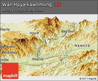 Physical Panoramic Map of Wān Hpya-kawnmöng