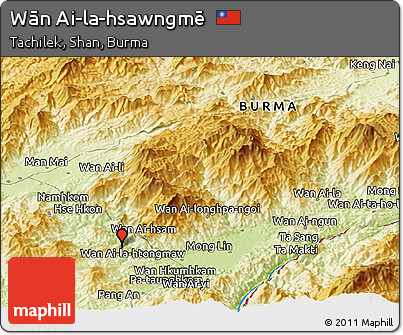 Physical Panoramic Map of Wān Ai-la-hsawngmē