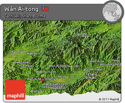 Satellite Panoramic Map of Wān Ai-tong