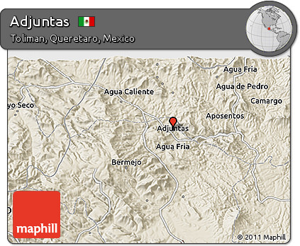 Shaded Relief 3D Map of Adjuntas