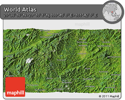 Satellite 3D Map of the Area around 20° 53' 8" N, 101° 13' 29" E