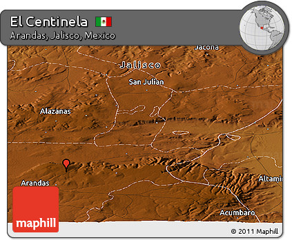 Physical Panoramic Map of El Centinela