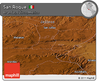 Physical Panoramic Map of San Roque