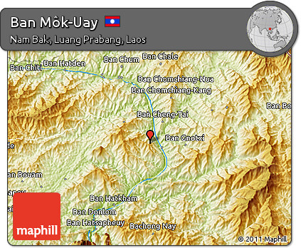 Physical 3D Map of Ban Môk-Uay