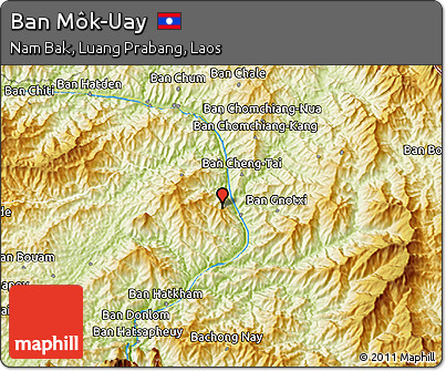Physical 3D Map of Ban Môk-Uay