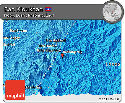 Political 3D Map of Ban Kioukhan