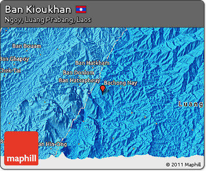 Political 3D Map of Ban Kioukhan