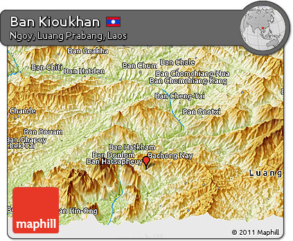 Physical Panoramic Map of Ban Kioukhan