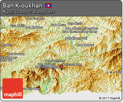 Physical Panoramic Map of Ban Kioukhan