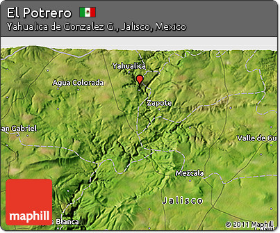 Satellite 3D Map of El Potrero
