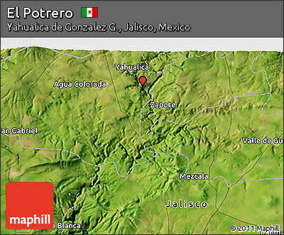 Satellite 3D Map of El Potrero