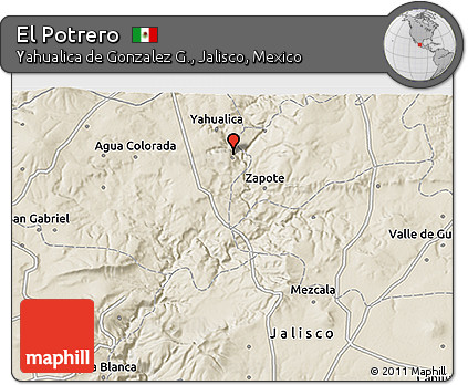 Shaded Relief 3D Map of El Potrero