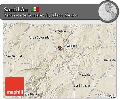 Shaded Relief 3D Map of Santillán