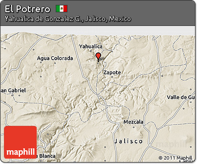 Shaded Relief 3D Map of El Potrero
