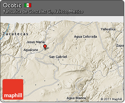 Shaded Relief 3D Map of Ocotic