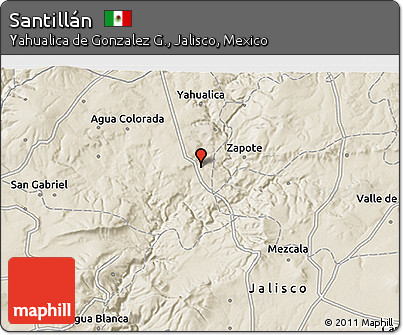 Shaded Relief 3D Map of Santillán