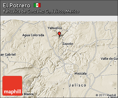 Shaded Relief 3D Map of El Potrero