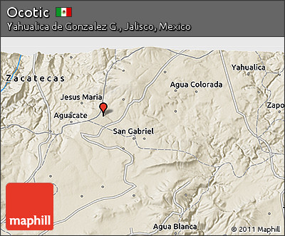 Shaded Relief 3D Map of Ocotic