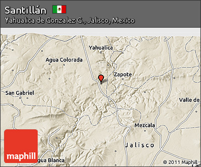 Shaded Relief 3D Map of Santillán