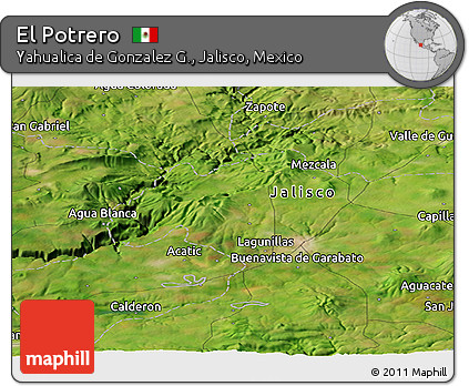 Satellite Panoramic Map of El Potrero