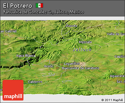 Satellite Panoramic Map of El Potrero
