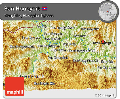 Physical 3D Map of Ban Houaypit