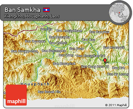 Physical 3D Map of Ban Samkha