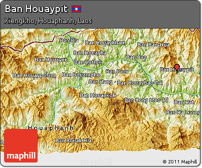Physical 3D Map of Ban Houaypit