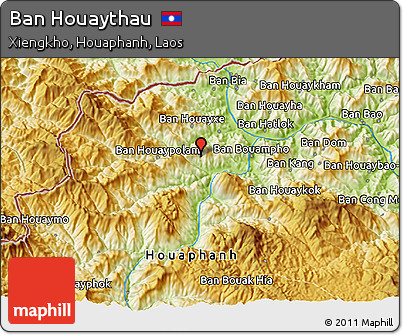 Physical 3D Map of Ban Houaythau
