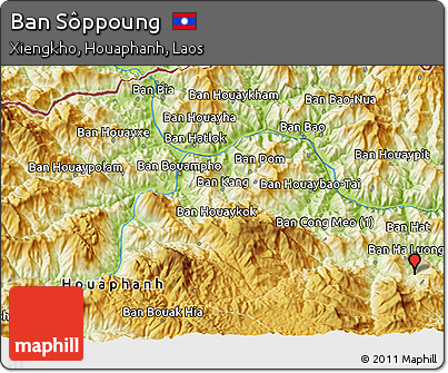 Physical 3D Map of Ban Sôppoung