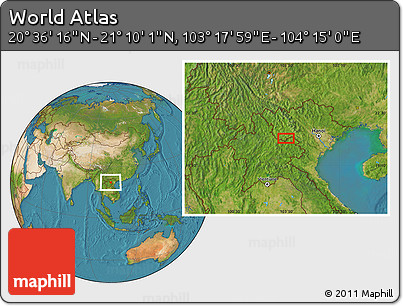Satellite Location Map of the Area around 20° 53' 8" N, 103° 46' 30" E