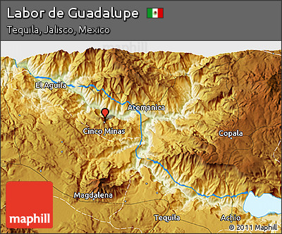 Physical 3D Map of Labor De Guadalupe