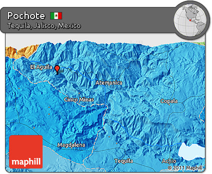 Political 3D Map of Pochote
