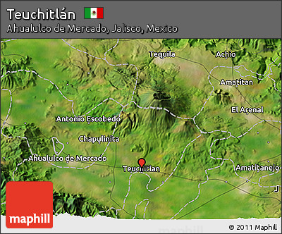 Satellite 3D Map of Teuchitlán