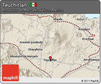 Shaded Relief 3D Map of Teuchitlán