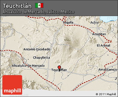 Shaded Relief 3D Map of Teuchitlán