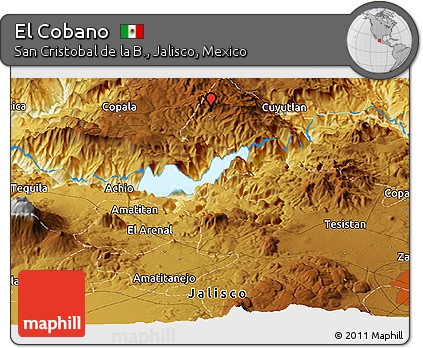 Physical Panoramic Map of El Cobano