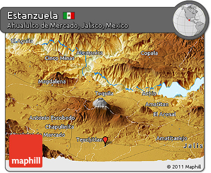 Physical Panoramic Map of Estanzuela