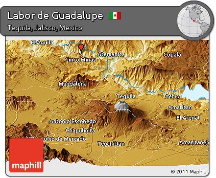 Physical Panoramic Map of Labor De Guadalupe