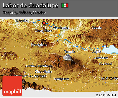 Physical Panoramic Map of Labor De Guadalupe