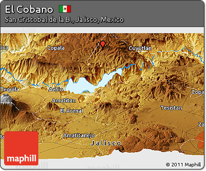 Physical Panoramic Map of El Cobano