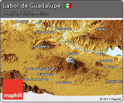 Physical Panoramic Map of Labor De Guadalupe