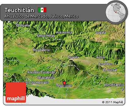 Satellite Panoramic Map of Teuchitlán