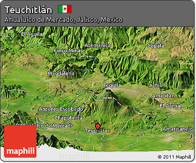Satellite Panoramic Map of Teuchitlán