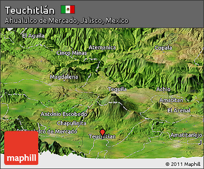 Satellite Panoramic Map of Teuchitlán