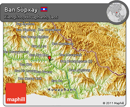 Physical 3D Map of Ban Sôpxay